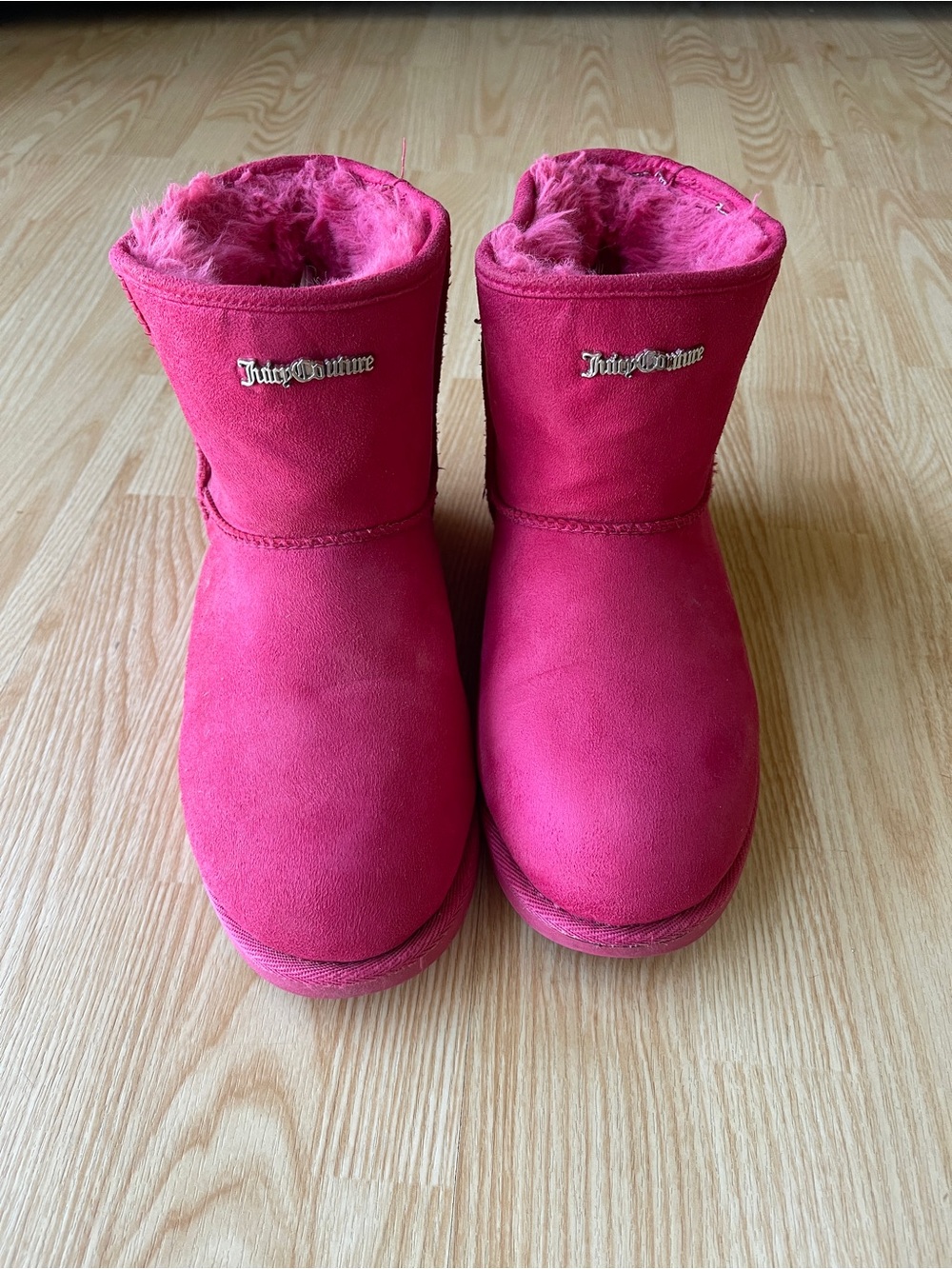 Vintage Juicy Couture Pink Suede Plush-Lined Slip-On Boots